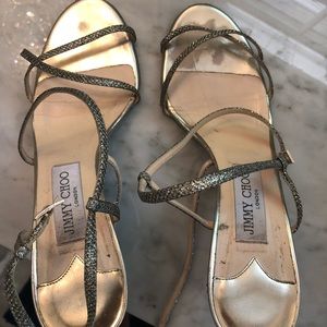 Jimmy Choo Gold Sparkle Heels